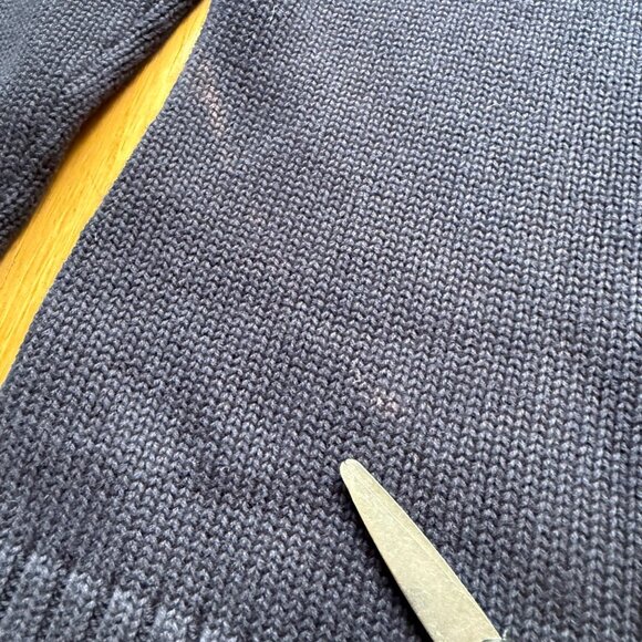 Tommy Hilfiger Jeans M Navy Blue Cotton Cable Knit Full Zip Cardigan Sweater - Picture 15 of 16